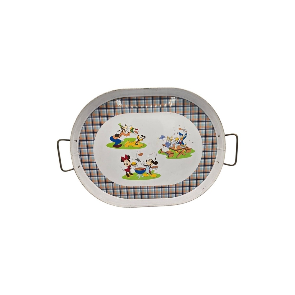 Vintage Disney Store Mickey's Summertime Fun BBQ Metal Serving‎ Tray